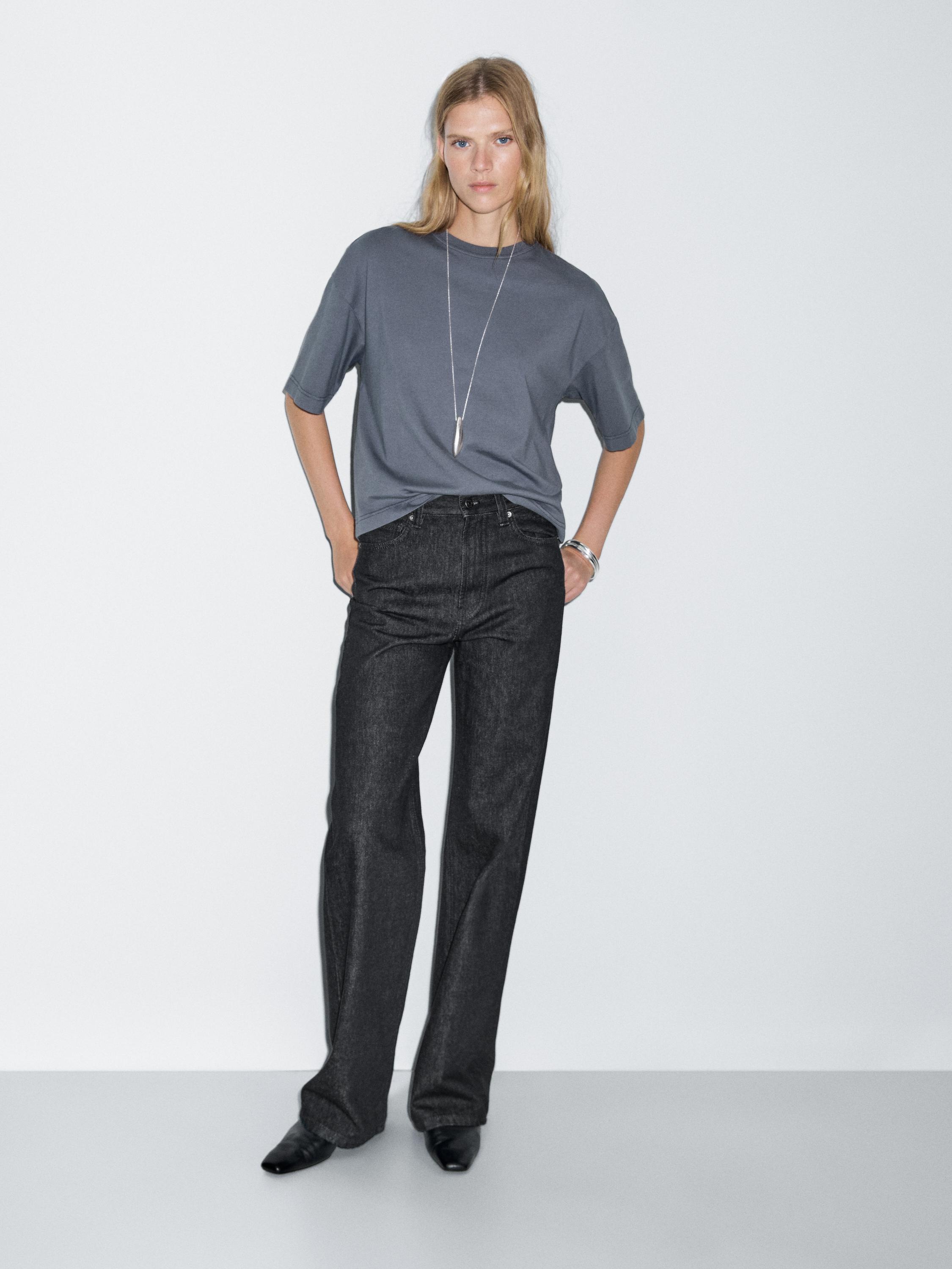 Jean large taille haute